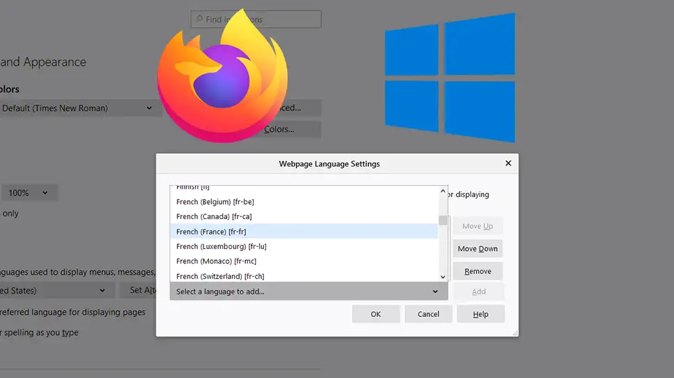 Change browser language in Mozilla Firefox on Windows