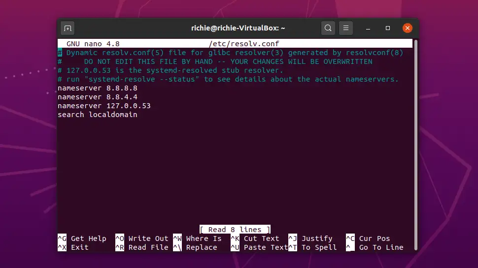 Set permanent DNS nameservers on Ubuntu or Debian with resolv.conf
