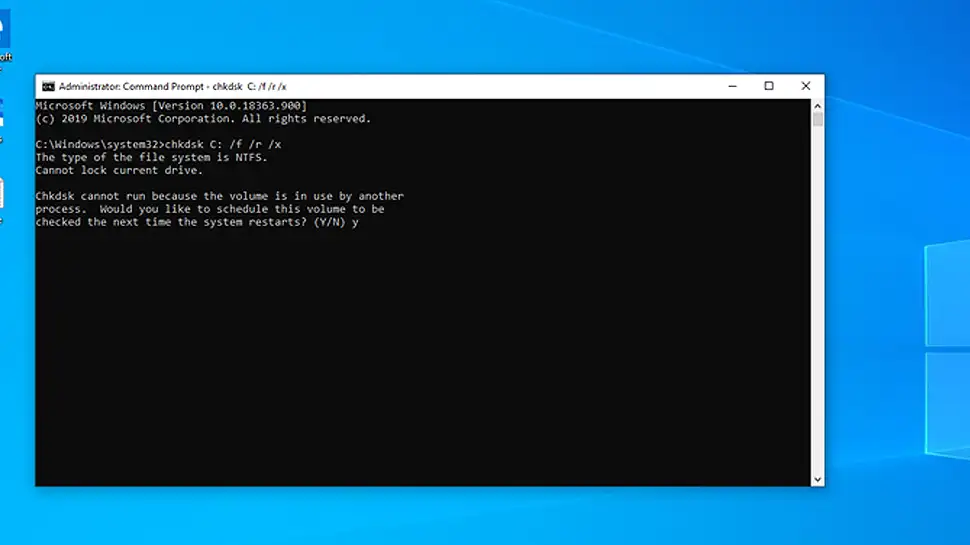 run chkdsk from command line