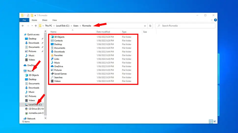 Copy your personal files and folders