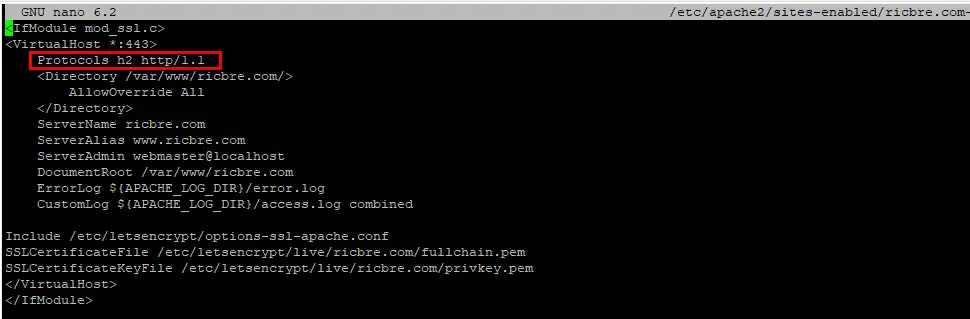 Apache Virtual Host conf file